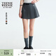 Teenie Weenie小熊女裝半身裙秋冬季學(xué)院時(shí)髦知識風(fēng)子分短款百褶裙 深灰色 M