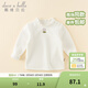 戴維貝拉（DAVE＆BELLA）女童長(cháng)袖t恤加絨寶寶上衣打底衫兒童衣服秋冬新款小童套頭衫 米白【現貨】 100 cm（建議身高90-100cm）