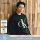 Calvin KleinJeans秋冬男女情侶中性休閑通勤ck提花圓領(lǐng)內搭打底衫針織衫毛衣