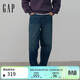 蓋璞（GAP）男裝秋季款純棉復古水洗寬松闊腿牛仔褲長(cháng)褲美版590203