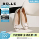 百麗（Belle）時(shí)尚蝴蝶結淺口單鞋女鞋休閑舒適牛皮單鞋D3R1DAQ5預售 米白 36 (230mm)