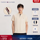 Tommy Hilfiger【紳動(dòng)POLO】春夏男裝絲光棉撞色門(mén)襟休閑翻領(lǐng)短袖T恤POLO衫 米白色AEF M （推薦：135-150斤）