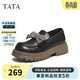 他她（TATA）新款厚底蝴蝶結淑女樂(lè )福鞋舒適百搭 黑色 39