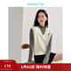 茵曼（INMAN）針織馬甲女2026春季老錢(qián)風(fēng)V領(lǐng)薄冬季學(xué)院風(fēng)內搭毛衣 梨花杏 M