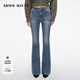 MISS SIXTY2025秋季新款牛仔褲女含羊絨修身顯瘦復古洗水喇叭長(cháng)褲 中藍短版 24