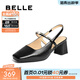 百麗（Belle）優(yōu)雅包頭涼鞋女商場(chǎng)同款一字帶粗跟涼鞋D8D1DBH5 黑色 37 (235mm)