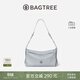 BAGTREE【明星同款】包包樹(shù)奶盒包植鞣皮單肩斜挎腋下通勤Hobo枕頭女士包 冰川藍-中號【磁吸拉鏈款】 高級小眾