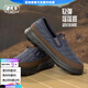 老美華冬季男棉鞋老北京布鞋保暖加棉休閑運動(dòng)防滑軟底一腳蹬懶人鞋 淺藍色 44