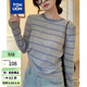 唐獅（TonLion）2025秋季女圓領(lǐng)撞色條紋套頭針織衫溫柔法式百搭減齡韓版休閑毛衣