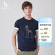 哈吉斯（HAZZYS）男裝 夏季上衣男精致大狗圖案圓領(lǐng)短袖T恤男ASTZE0BBE62
