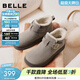 百麗（Belle）復古皮帶扣雪地靴女冬季新款商場(chǎng)同款厚底加保暖短靴E4K1DDD5 灰色 39