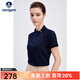 Navigare意大利小帆船斜門(mén)襟T恤衫女夏季防蚊蟲(chóng)翻領(lǐng)體恤衫簡(jiǎn)約時(shí)尚POLO衫 海軍藍 M