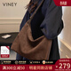 viney牛皮手提包包女包大容量托特包絨面生日禮物送女友老婆 【咖啡】高檔實(shí)用單肩腋下包 時(shí)尚品牌輕奢通勤百搭休閑大包