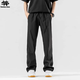 SWAMP AREA登山褲休閑直筒長(cháng)褲子男春夏季軟殼速干微喇運動(dòng)褲KS001黑色XL