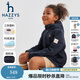 哈吉斯（HAZZYS）品牌童裝女童外套秋新款三防透氣彈力挺括有型連帽厚風(fēng)衣 藏藍 130