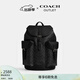 蔻馳（COACH）奧萊男士男包經(jīng)典標志老花WARNER雙肩包旅行大容量通勤 QB/炭黑色/黑色