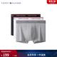 Tommy Hilfiger【三條裝】男裝提花腰邊棉質(zhì)微彈貼身青少年四角褲平角內褲 白色/灰色/黑色004 3條 L