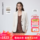 朗姿醋酸高級感職業(yè)白色西服外套女士秋季新款通勤氣質(zhì)西裝 米白色 L