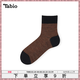 Tabio襪子男美利奴羊毛襪舒適透氣日系中筒襪商務(wù)襪日常百搭男襪 炭黑混橙 1雙 均碼 (25-27cm)