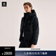 KAILAS凱樂(lè )石中厚羽絨服女鵝絨保暖修身FLT防風(fēng)透氣連帽外套秋冬 玄青黑 L