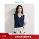 茵曼（INMAN）針織馬甲女2026春季老錢(qián)風(fēng)V領(lǐng)薄冬季學(xué)院風(fēng)內搭毛衣 寶藍色 M