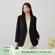 纖莉秀春裝新款大碼女裝胖mm高級感氣質(zhì)通勤百搭彈力舒適純色西裝4133 黑色 2XL