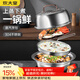 炊大皇304不銹鋼蒸鍋 蒸汽鍋桑拿鍋海鮮鍋 蒸涮燉煮復底蒸火鍋 26cm 