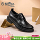 金利來(lái)（Goldlion）皮鞋男春款工裝鞋商務(wù)正裝鞋男鞋手抓紋厚底德比鞋男男士皮鞋 黑色 42