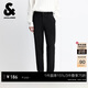 杰克·瓊斯（JACK&JONES） 男裝秋季休閑褲錐形純色多口袋日常通勤刺繡九分褲子225314047
