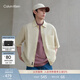 Calvin KleinJeans夏季男士海邊度假風(fēng)休閑通勤ck棉亞麻混紡寬松短袖襯衫外套 LFU-豆汁黃 L