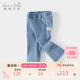 戴維貝拉【商場(chǎng)同款】?jì)和Ｗ醒澴哟貉b女童彈力微喇長(cháng)褲
