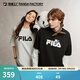 斐樂(lè )FILA大熊貓短袖T恤情侶秋新品半袖寬松純棉上衣女運動(dòng)男 正黑色-BK L 175/96A/L