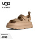UGG夏季新款女士時(shí)尚舒適厚底壓花款炫金魔術(shù)貼休閑涼鞋 1175311 MDSD | 芥菜籽色 38