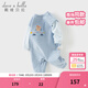 戴維貝拉（DAVE＆BELLA）新生兒假兩件爬服0-6個(gè)月寶寶衣服春季新款小童連體衣嬰兒睡衣 夾花藍【現貨】 90cm （建議身高80-90cm）