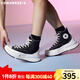 匡威（Converse）男女鞋Legacy 夾心復古厚底休閑帆布鞋高幫增高小個(gè)子情侶鞋 A00869C 黑 38 /5.5