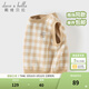 戴維貝拉（DAVE＆BELLA）兒童毛衣背心春裝新款純棉小童格子馬甲男寶寶針織衫男童上衣 杏色格【現貨】 130 cm（建議身高120-130cm）