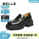 百麗（Belle）學(xué)院風(fēng)百搭JK樂(lè )福鞋女商場(chǎng)款厚底舒適牛皮通勤小皮鞋A5W1DCA4 黑色 36 (230mm)