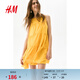 H&M女裝連衣裙春季波嬉風(fēng)寬松分層A字版型連衣裙1294305 黃色 S 160/88