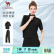 駱駝（CAMEL）休閑直筒寬松顯瘦女短袖運動(dòng)服兩件套裝 Y25BY0L2016 幻影黑 XXL