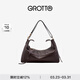 GROTTO個(gè)樂(lè )新款ArkHobo牛皮單肩包大容量通勤出游休閑手袋 黑巧棕L 金標 L