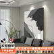 秋桐黑白灰極簡(jiǎn)客廳裝飾畫(huà)高級感沙發(fā)背景墻掛畫(huà)幾何抽象入戶(hù)玄關(guān)壁畫(huà) 幾何藝術(shù)F 80*120cm/油畫(huà)布 鋁合金黑框