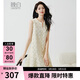 晚白【新品】2026年春款優(yōu)雅千金風(fēng)手工釘珠裙子手搖立體花無(wú)袖連衣裙 米白色 L