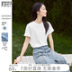 對白【涼感多巴胺】純色圓領(lǐng)短袖t恤女2026夏季新款正肩打底上衣 月光白 M