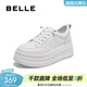 百麗（Belle）厚底增高小白鞋女商場(chǎng)同款簡(jiǎn)約百搭休閑鞋E3P1DCM5預售 白色 37