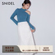 SNIDEL【精英衣櫥】半高領(lǐng)不對稱(chēng)露肩針織衫上衣SWNT245124 綠色 均碼 （F）