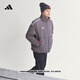 adidas奧迪F1車(chē)隊日常寬松高領(lǐng)保暖棉服男裝新款阿迪達斯官方   巖層灰/漢玉白   S