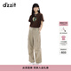 DZZIT【劉浩存同款】地素休閑褲夏季純棉工裝褲子女3J2Q4201N 深卡其色 XS