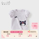 戴維貝拉三麗鷗庫洛米聯(lián)名女童短袖T恤夏裝兒童衣服上衣
