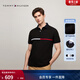 Tommy Hilfiger春夏男裝潮流多色翻領(lǐng)短袖POLO/【珠地網(wǎng)眼】撞色織帶T恤 【織帶】黑色BDS XL （推薦：165-180斤）