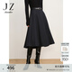 玖姿·安娜蔻摩登優(yōu)雅氣質(zhì)百搭復古側拉長(cháng)裙半身裙女冬款 丈青 M